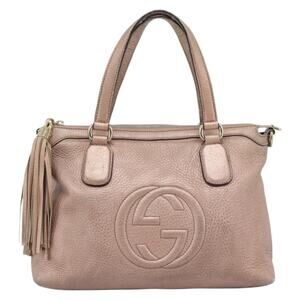 Gucci Pebbled Calfskin Soho Handbag Pink